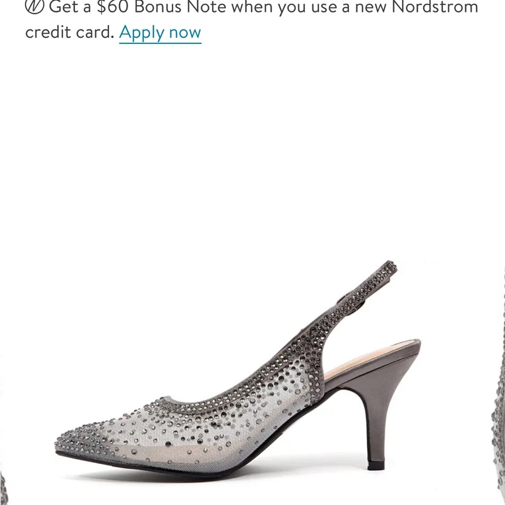 Lola Embellished Pointed Toe Slingback Pump
LADY COUTURE.  New, never worn.